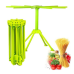 iPstyle Kitchen Pasta Drying Rack Folding, Spaghetti Drying Rack Noodle Stand with 10 Bar Handles Green