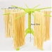 iPstyle Kitchen Pasta Drying Rack Folding, Spaghetti Drying Rack Noodle Stand with 10 Bar Handles Green
