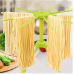 iPstyle Kitchen Pasta Drying Rack Folding, Spaghetti Drying Rack Noodle Stand with 10 Bar Handles Green