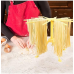 iPstyle Kitchen Pasta Drying Rack Folding, Spaghetti Drying Rack Noodle Stand with 10 Bar Handles Green